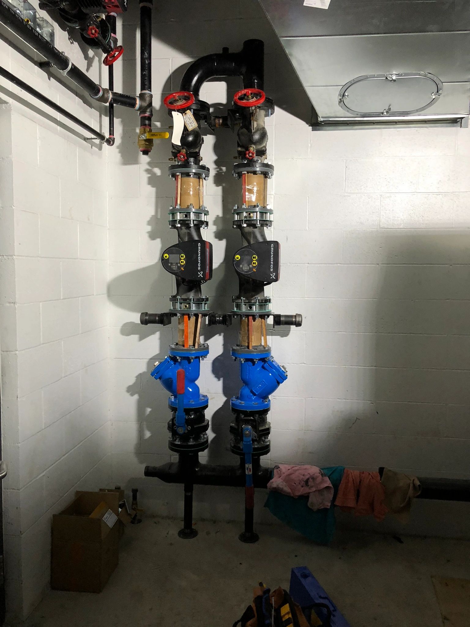 Two large industrial water pumps